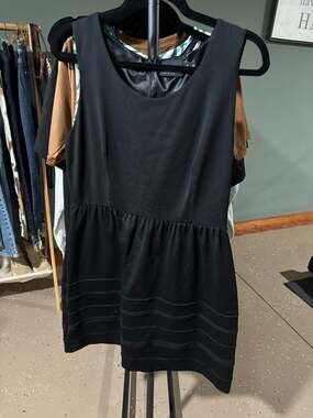 Cynthia Rowley Black Pleated Sleeveless Dress